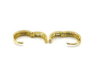 argollas oro 18k con piedra con circonita