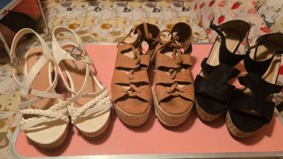 Lote 3 Pares Sandalias Cuña Talla 40
