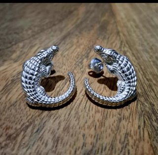 Pendientes Cocodrilo Plata