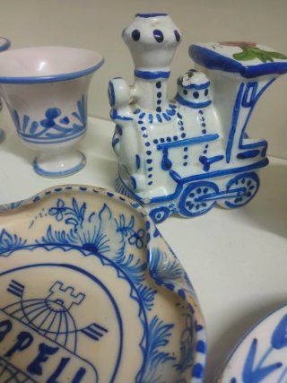 Lote Cerámica Azul y Blanco