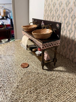 Lavandino doppio per casa delle bambole