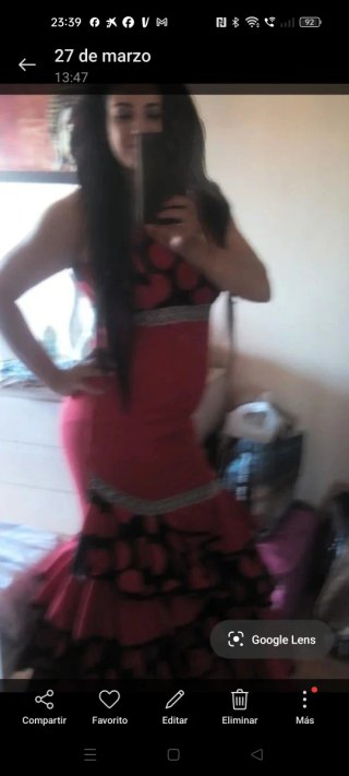 Vestido flamenco rojo con lunares negros