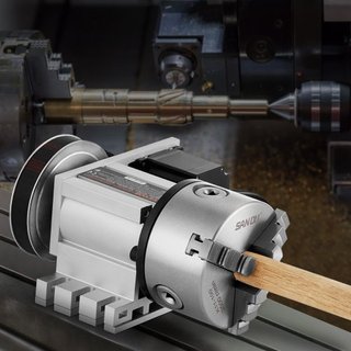 Cabezal Divisor, Chuck de 3 Mordazas K11-100mm, Eje Rotacional de Máquina Fresadora CNC, Eje 4ta A, Cabezal de Indexación, Altura del Centro de 66 mm(2.6")/65 mm, Mandril MT2, Relación de Engranaj...