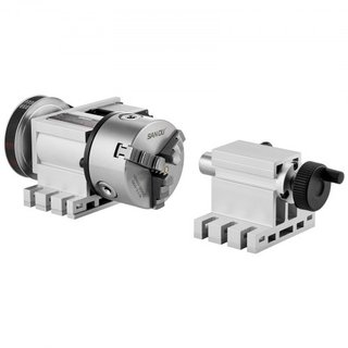 Cabezal Divisor, Chuck de 3 Mordazas K11-100mm, Eje Rotacional de Máquina Fresadora CNC, Eje 4ta A, Cabezal de Indexación, Altura del Centro de 66 mm(2.6")/65 mm, Mandril MT2, Relación de Engranaj...