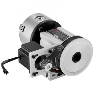Cabezal Divisor, Chuck de 3 Mordazas K11-100mm, Eje Rotacional de Máquina Fresadora CNC, Eje 4ta A, Cabezal de Indexación, Altura del Centro de 66 mm(2.6")/65 mm, Mandril MT2, Relación de Engranaj...