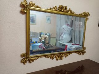 Espejo Grande Antiguo Dorado