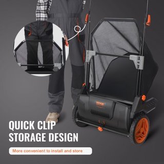 Rastrillo de Césped Manual, Recogedor de Hojas y Césped de 21 pulgadas, Ruedas de Plástico Resistente y Acero Reforzado Duradero con Gran Capacidad de 3.5 pies cúbicos, Bolsa de Recolección de Mal...
