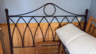 Cabecero forja cama 135 cm, marrón oscuro