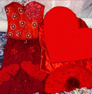 Vestido rojo de corse de bodas de gitana