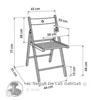 Silla Blanca Plegable de Madera.