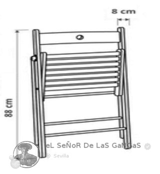 Silla Blanca Plegable de Madera.