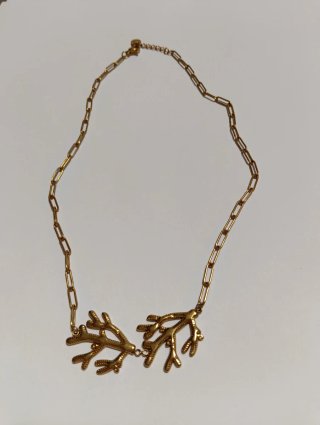 Collar mujer dorado coral