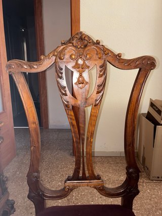 Sillas Madera Maciza Tallada Antiguas