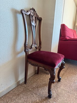 Sillas Madera Maciza Tallada Antiguas
