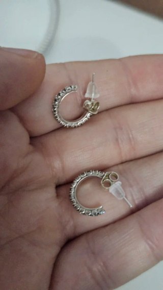 Pendientes Aro Circonitas Plata