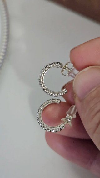 Pendientes Aro Circonitas Plata