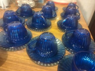 Juego de 6 tazas de cerámica con soporte