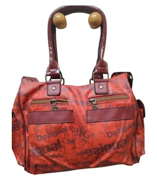 Bolso Desigual Piel Rojo y Burdeos Bandolera