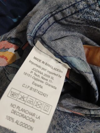 Camisa Jo&Na Estampada Loros Azul