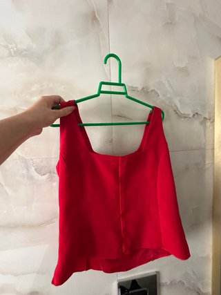 Top rojo lentejuelas vintage T42
