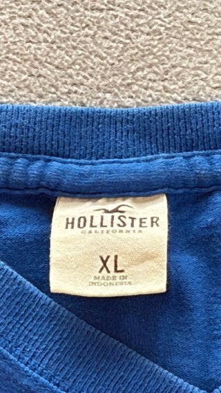 Camiseta Hollister V-Neck Azul Talla XL