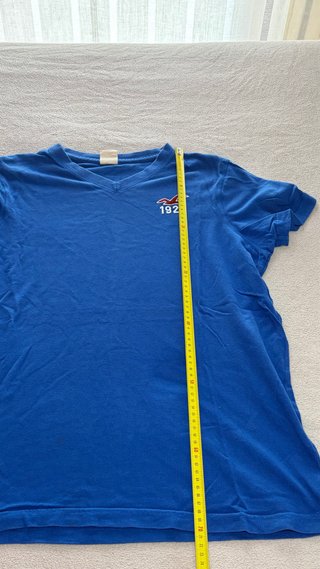 Camiseta Hollister V-Neck Azul Talla XL
