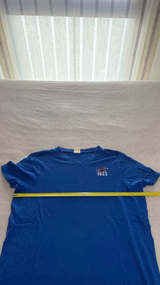 Camiseta Hollister V-Neck Azul Talla XL