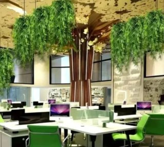 4 Plantas Artificiales Colgantes Verdes