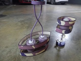Lámpara colgante multicolor metal y plástico