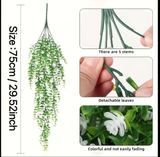 4 Flores Artificiales Colgantes Blancas