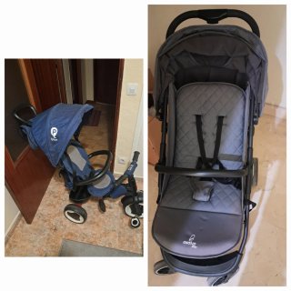 Carro y triciclo QPlay Rito azul & Asalvo BabyGris