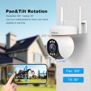 SRIHOME SH051 Cámara Exterior WiFi 4MP PTZ Zoom 5X