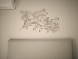 Decoración pared metal hojas doradas/plateadas