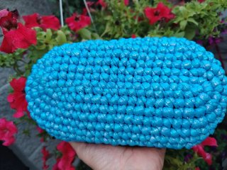 Clutch blu metallizzato
