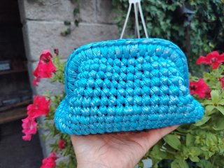 Clutch blu metallizzato