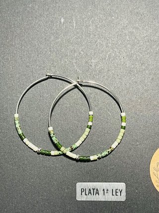 Pendientes Aro Plata Ley Miyuki