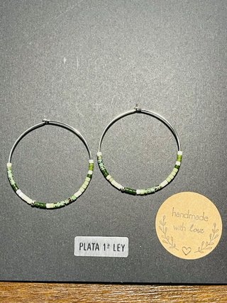 Pendientes Aro Plata Ley Miyuki