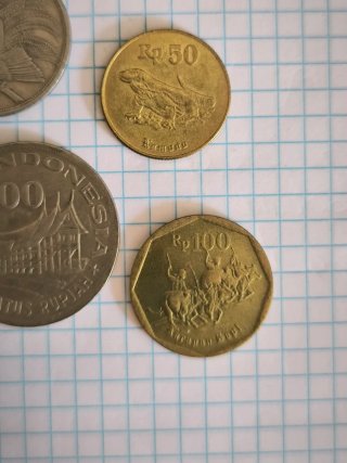 Lote 4 Monedas Indonesia Rp 50 y Rp 100