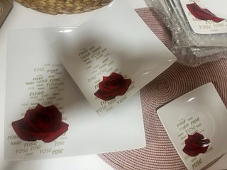 Juego de café con rosas Vajilla 6 servicios comple