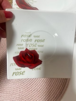 Juego de café con rosas Vajilla 6 servicios comple