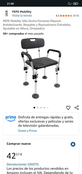 Silla de ducha PEPE Mobility
