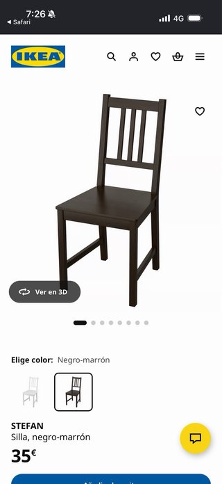 4 sillas de comedor STEFAN IKEA negro-marron