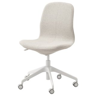 Silla de oficina Ikea beige y blanca