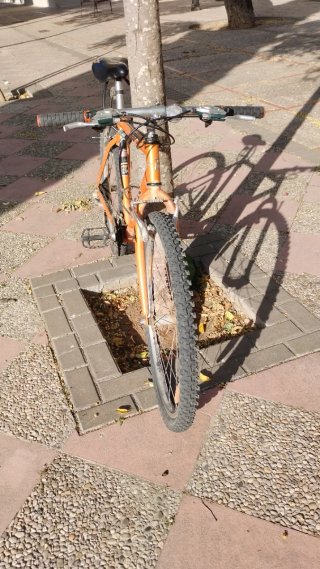 Bicicleta Trek y candado.