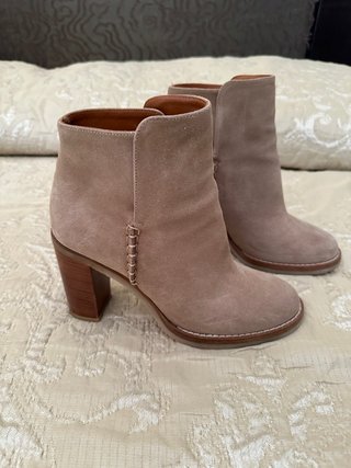Botines de ante taupe con tacón grueso - Talla 38