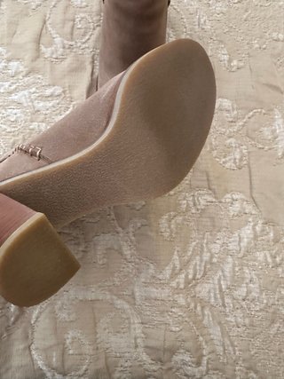 Botines de ante taupe con tacón grueso - Talla 38