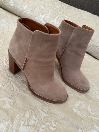Botines de ante taupe con tacón grueso - Talla 38
