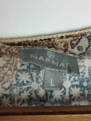 Blusa Naf Naf Beige y Azul