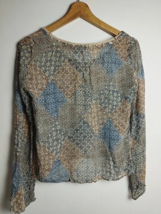 Blusa Naf Naf Beige y Azul