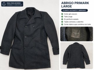 Abrigo Primark Gris Talla L